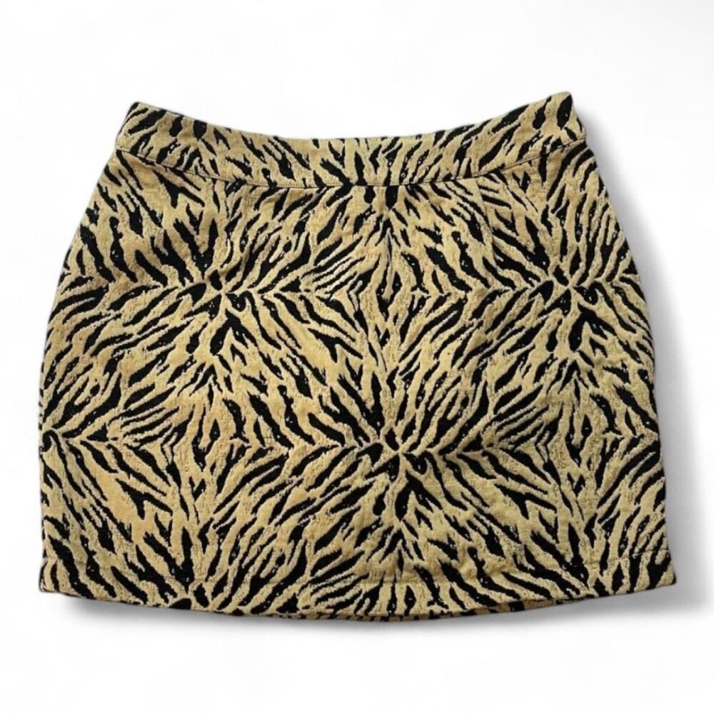 NWT Soncy Tiger Print Mini Skirt Black Gold Sz 14/16(1) size 4/5x (6)